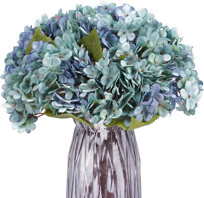 Kimura's Cabin 6pcs Hydrangea Artificial Flowers Silk Fake Hydrangeas, by WeddingPartyArrangementBouquetsDecorationArtificialFlowers