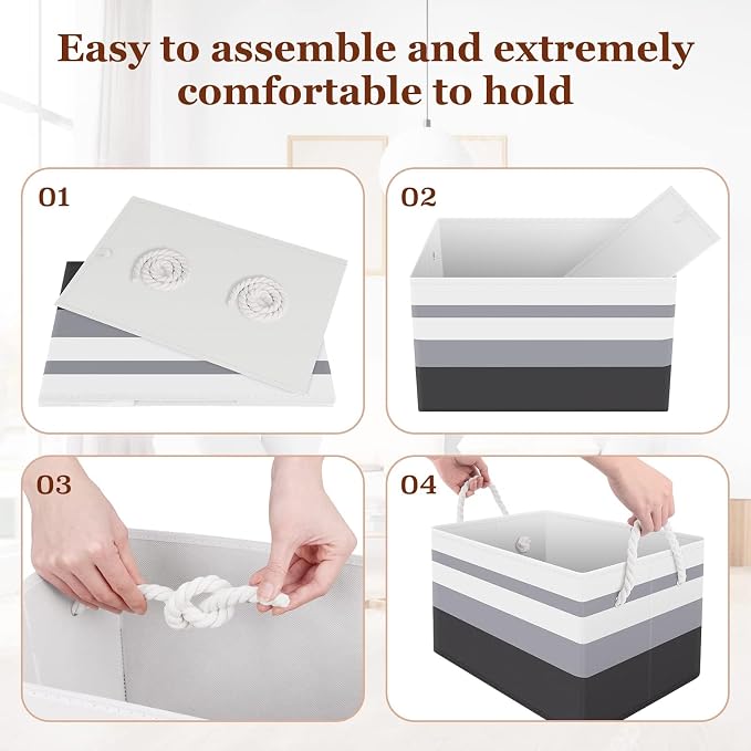 Storage Bins 4-Pack, Foldable Storage Baskets - Image 4