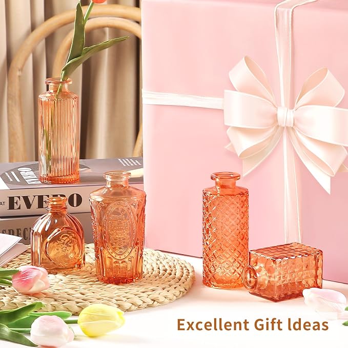Valentine's Day Glass Bud Vases, Versatile Small Bud vases - Image 2