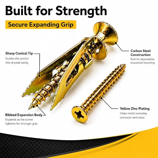 Jyphorixal 160 PCS Self Drilling Drywall Anchors - Image 7