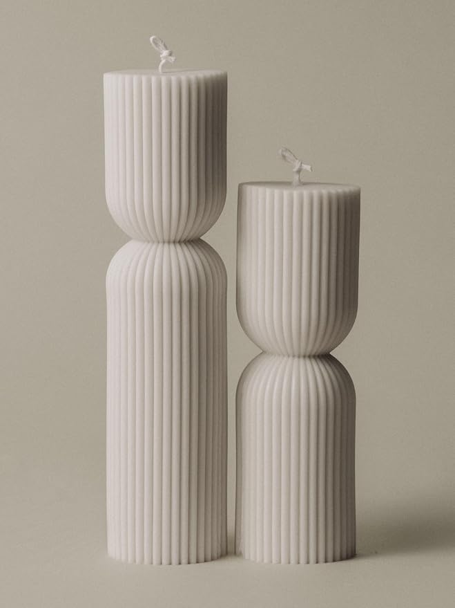 LAWA Hourglass Pillar Candle by LAWA+Candles