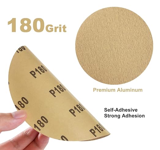 100 PCS 6 inch PSA Sanding Discs 180 Grit Self Adhesive Sandpaper | Adhesive - Image 2