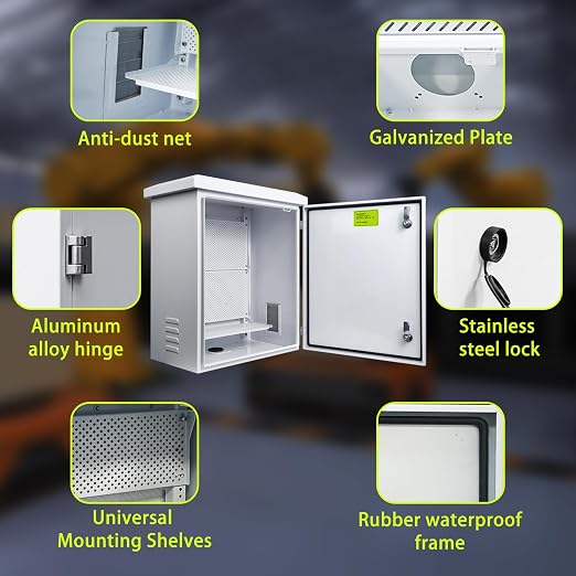 Metal Nema Enclosure with Fan Vented, Mount Track Electrical Box 20X24X12 | - Image 6
