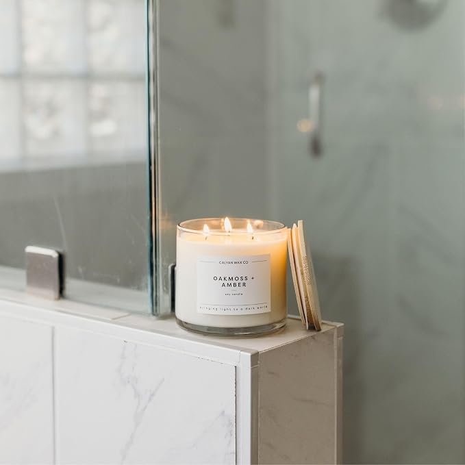 Oakmoss & Amber 3 Wick Scented Candle - Image 7