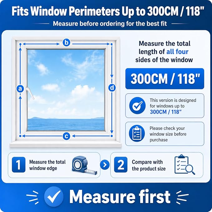 Portable AC Window Seal Kit for Casement & Crank Windows, 300CM/118" No-Drill - Image 3