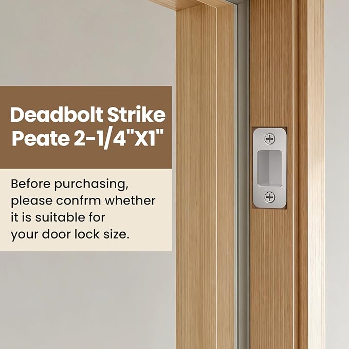 Deadbolt Strike Plate Door Backplate 1" x 2-1/4" Round Corner | Deadbolt Strike - Image 3
