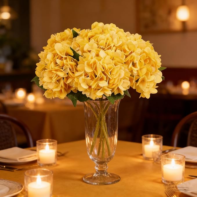 Kimura's Cabin 6pcs Hydrangea Artificial Flowers Silk Hydrangeas, Fake Flowers - Image 6