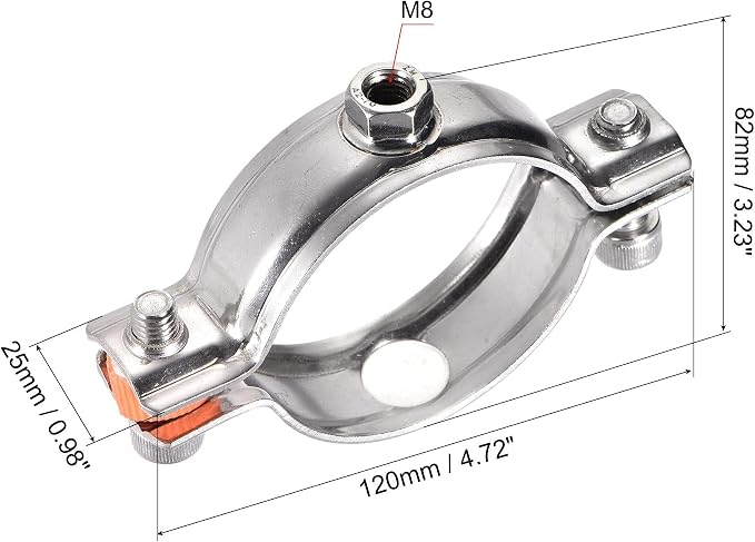 uxcell Wall Ceiling Mount Pipe Supports, 304 Stainless Steel Adjustable Pipe - Image 2