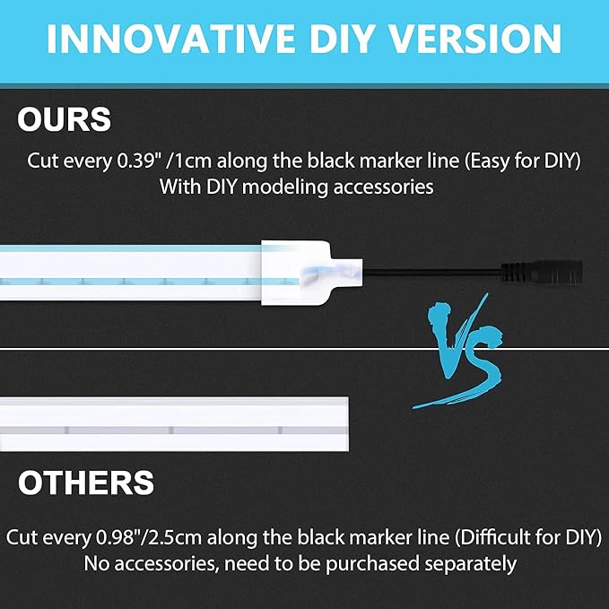 Lamomo LED Neon Lights, 16.4ft Ice Blue LED Strip Light, 12V 0.39In/Cut - Image 2