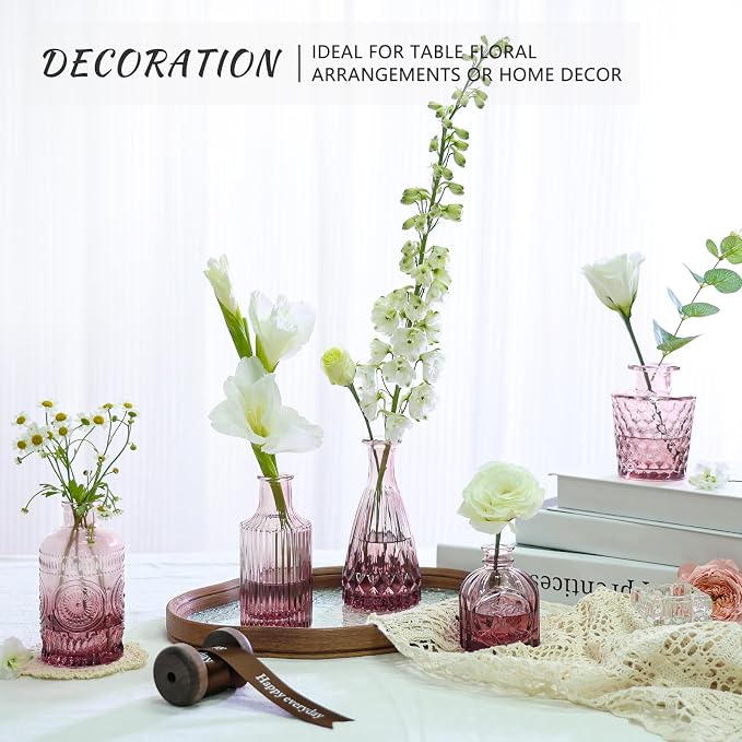 SUPMIND Glass Bud Vases Set, Home Decor, Table Decoration, Baby Shower - Image 4