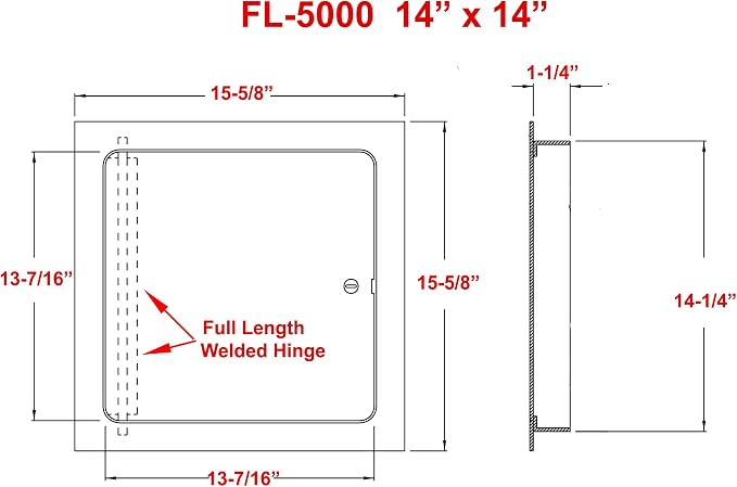 Premier Flush Access Panel, 5000 Series, Screwdriver Latch - Image 4