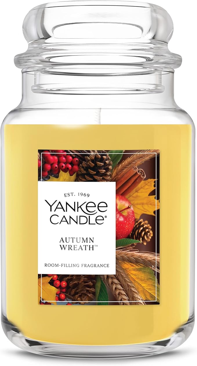 Yankee Candle Autumn Wreath, Thanksgiving Scented Candle, 22oz Large Jar by Unknown
