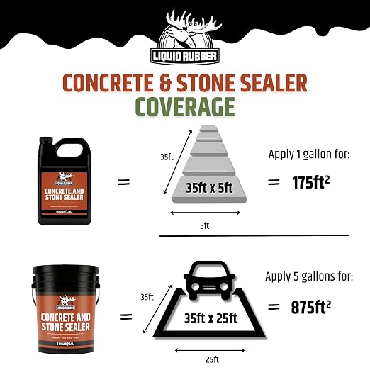 Liquid Rubber Concrete & Stone Sealer, Waterproof, 1 Gallon | Natural Look - Image 6
