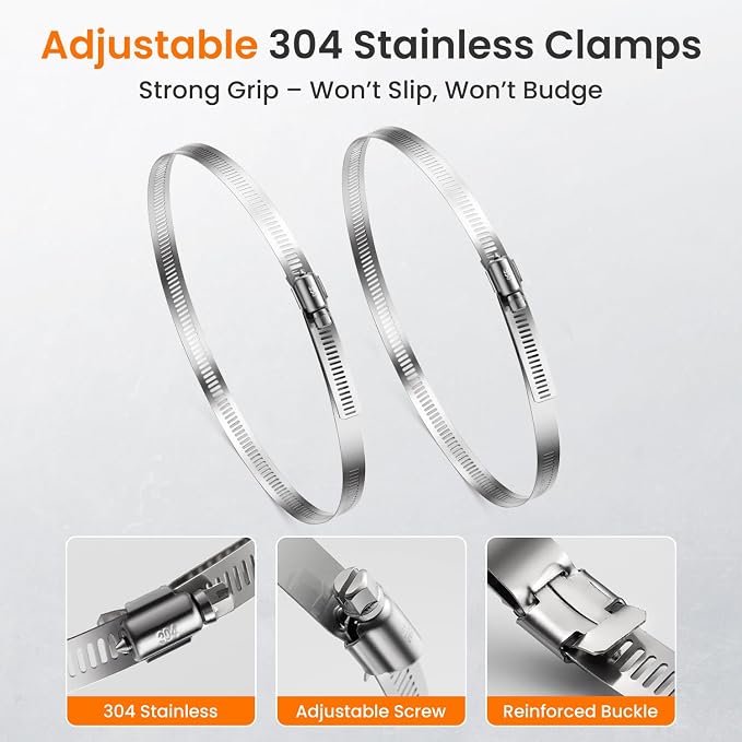 QILIPSU Pole Mounting Kits, 304 Stainless Steel 15.4" x 1.9" Brackets - Image 6