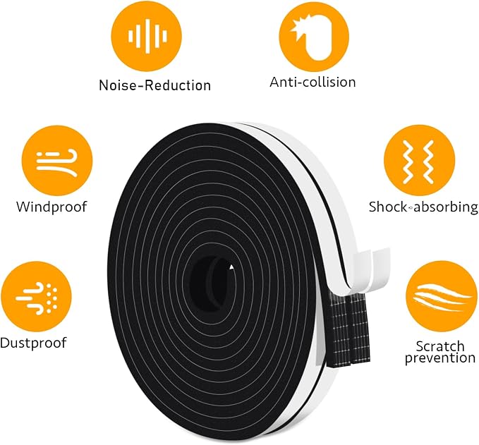 Strong Adhesive Weather Stripping Door Seal Strip, 1/2x1/4in | Blocks Drafts - Image 4