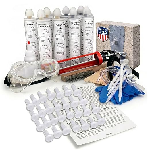 Fast Set Foundation Crack Injection Repair Kit, 20ft | Rapid-Curing Resin Fills by Unknown