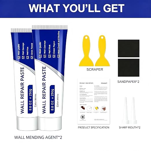 Drywall Repair Kit with Scraper, 2026 Upgrade Wall Repair Paste Tube - Image 7