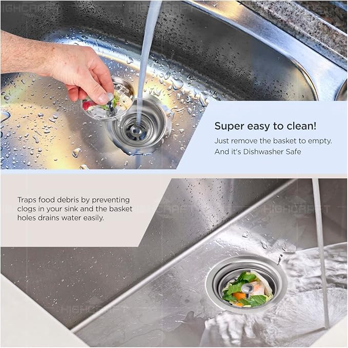 Highcraft 9753 Kitchen Sink Stainless Steel Drain Assembly - Image 4