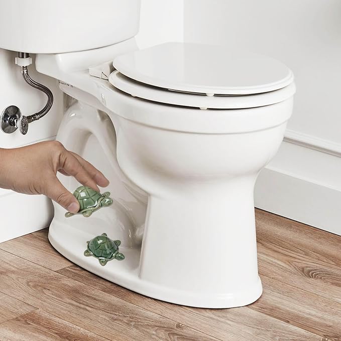WANSHUNLMI Green Sea Turtle Toilet Floor Bolt Caps, Ceramic Sea Turtle Toilet - Image 6