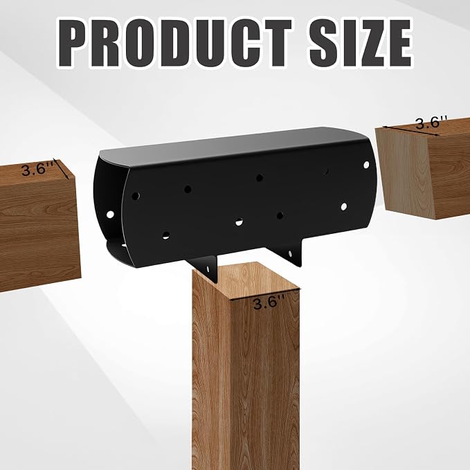 2 Pcs 4"x 4" 3-Way Pergola Bracket Post | T-Shaped Bracket Woodworks Pergola - Image 2