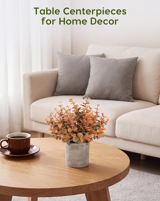 Velener Small Fake Eucalyptus Plant Artificial Potted Plants Indoor - Image 5