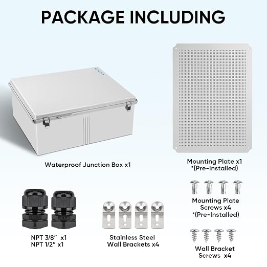 TICONN Outdoor Electrical Box Waterproof, ABS IP67 Junction Box Enclosure | - Image 6