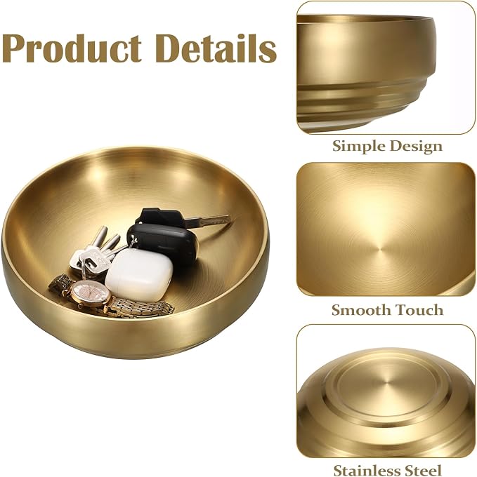 8.3" Golden Key Bowl for Entryway Table Decorative Bowl for Keys | Catch All - Image 6