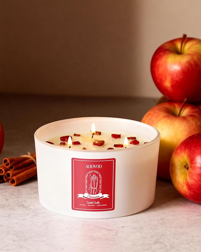 AOOVOO Apple Cinnamon Scented Candles - Image 2
