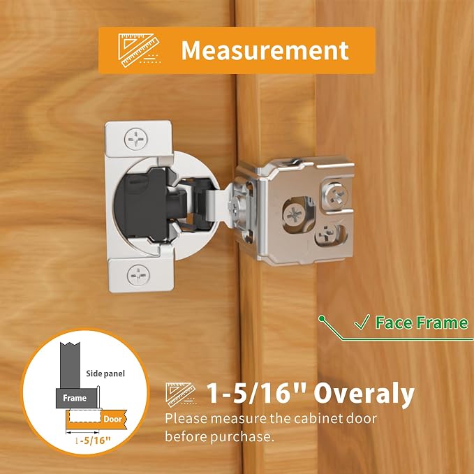 20 Pack 1-5/16" Overlay 4D Soft Close Concealed Hinges - Image 2