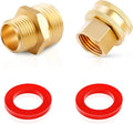 (2 Pack Lead-Free Metal Brass Garden Hose Threaded 3/4" GHT to 1/2" NPT Fitting by LitOrange