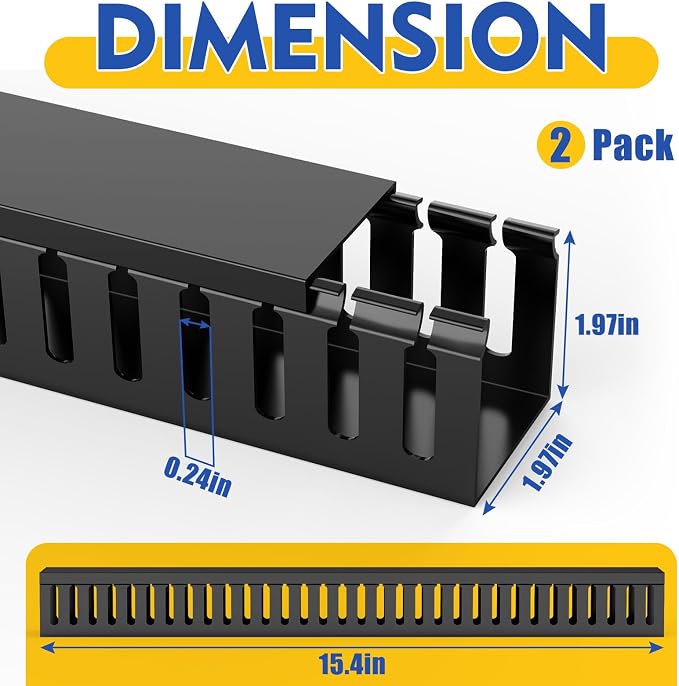 Open Slot Wiring Raceway Cable Duct, Cable Management Cord Track | 123" open - Image 2