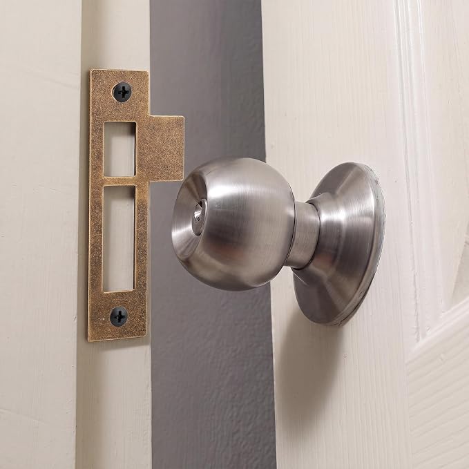 2pcs 4-3/8inch Antique Brass Door Strike Plate Latch - Image 6