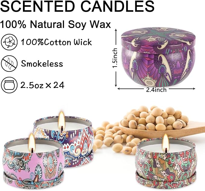 Howemon 24 Pack Scented Candles Set - Image 4