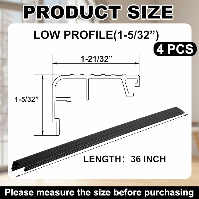 Pangda 4 Pcs 36 L Fixed Vinyl Sill Cap 1-5/32 Inches High Exterior Door - Image 2