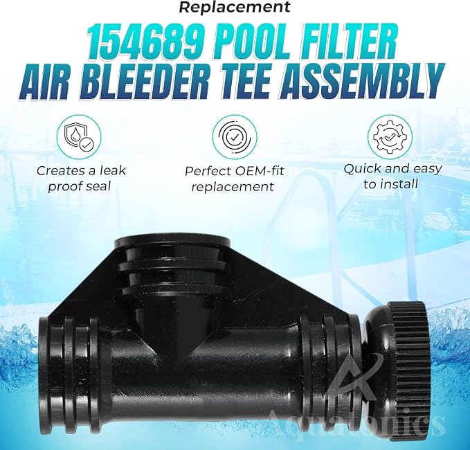 Replacement 154689 Pool Filter Air Bleeder Tee Assembly Compatible - Image 2