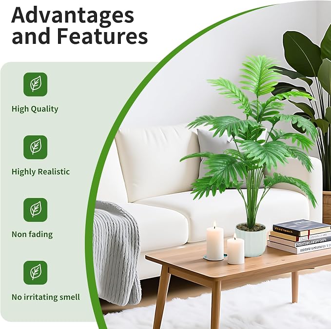 Freyalife 28“ Fake Plant Large Artificial Plam Tree - Image 7