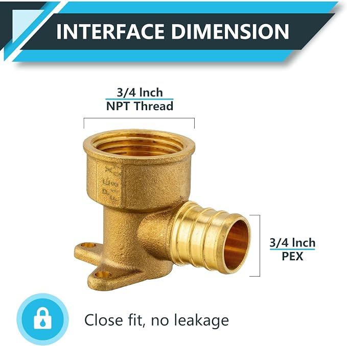 20Pack Seelink PEX Fittings, 3/4" PEX x 3/4" Female NPT Drop Ear Elbow | PEX - Image 2