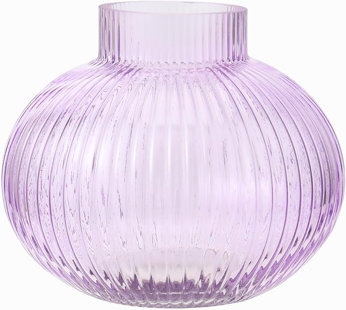 Purple Glass Vase, Flower Vases by YANWE