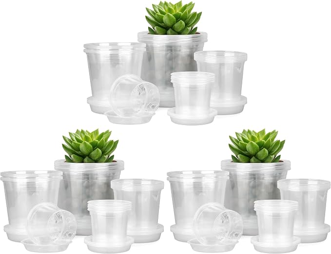 FUIJOL 4/5/6/7 Inch Clear Nursery Pots by FUIJOL