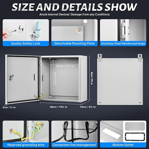 Steel Electrical Junction Box, Outdoor & Indoor Universal Project Box - Image 4