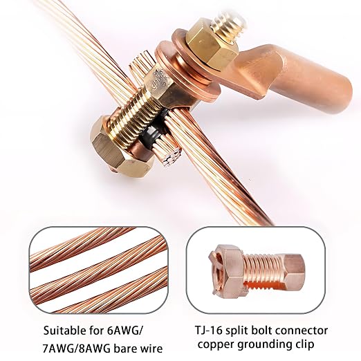 2Pack Split Bolt Wire Connector High Strength Copper Wire Grounding Clamps - Image 6