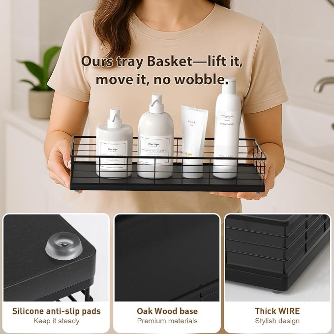 Toilet Paper Storage Basket, Narrow Bathroom Countertop Organizer - Image 5