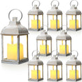 8 Pcs 10 inch White Decorative Candle Lantern Bulk by Kittmip
