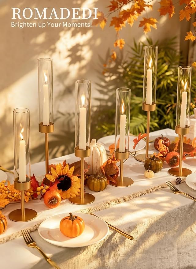 Romadedi Glass Hurricane Candle Holders - Image 8