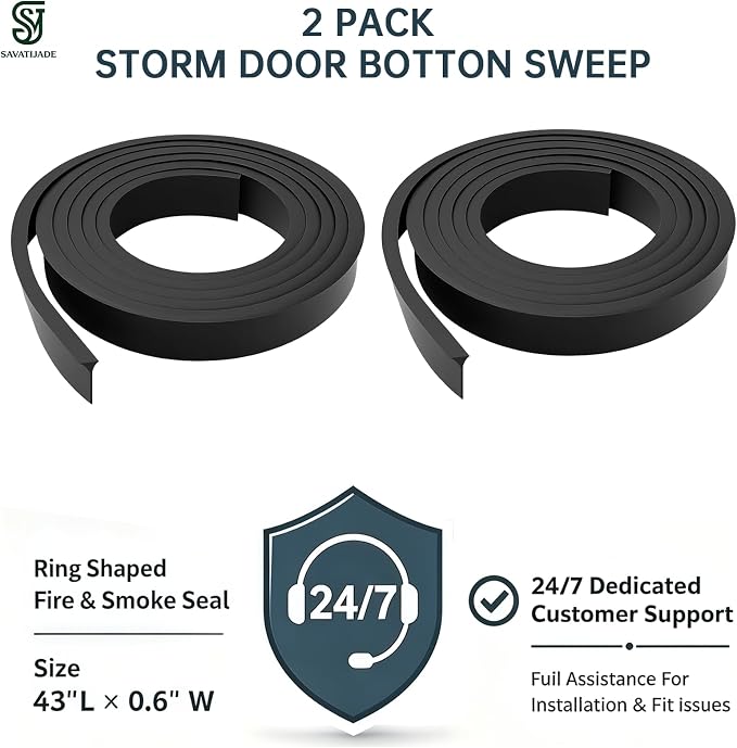 2 Pack Storm Door Bottom Sweep Fin Weatherstrip Replacement - Image 4