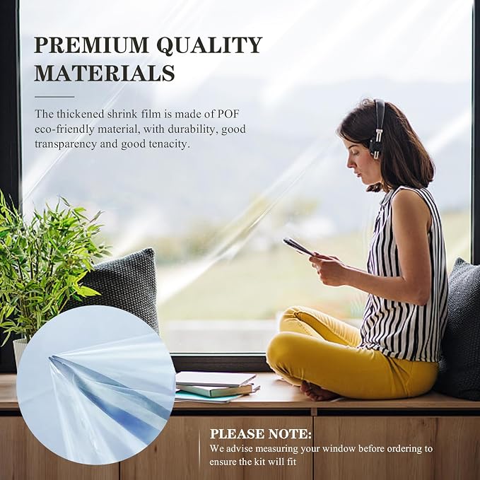 63'' x 236'' Window Insulation Kit, POF Window Sealer, - Image 3