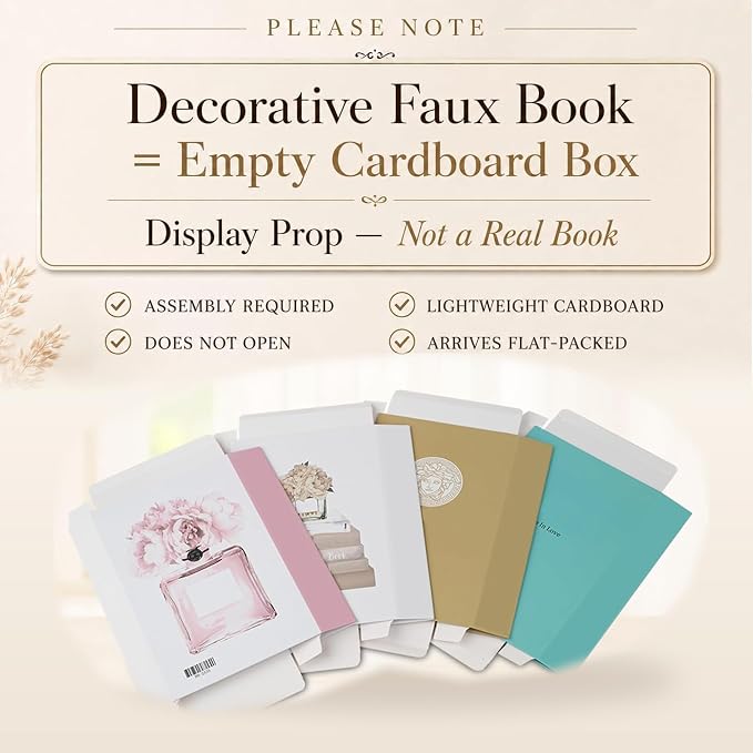 4 Pcs Decorative Books | Faux Blush Coffee Table & Shelf Decor | Soft Romantic - Image 2