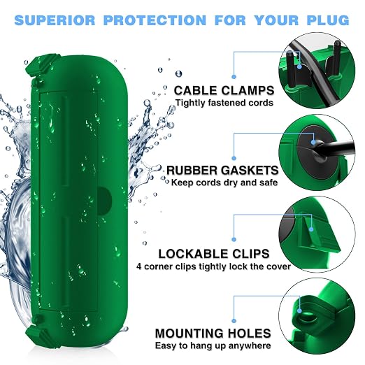 6 Pack Outdoor Waterproof Extension Cord Safety Cover, - Image 8