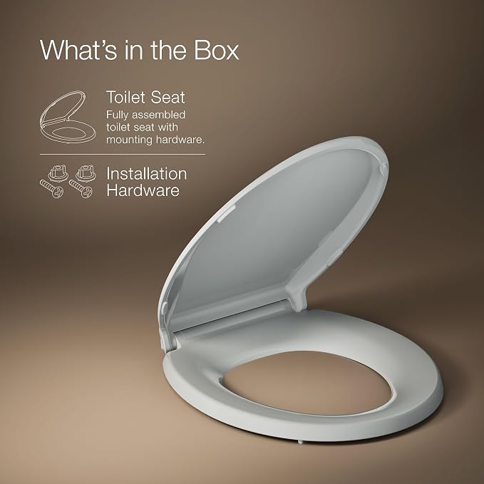 KOHLER 4639-RL-95 Cachet ReadyLatch Round Toilet Seat Soft Close, Ice Grey - Image 11