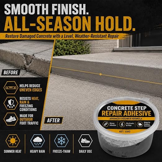 Concrete Step Repair Adhesive Filler Crack Cracks Cement Patch Wall Hole | - Image 7